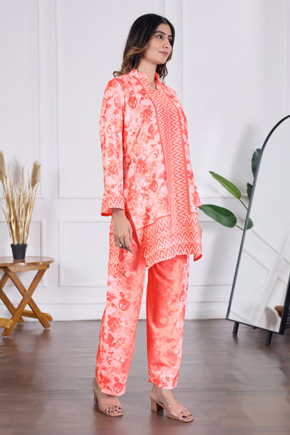 Stylish Cambric Cotton Kurta Sets (CAM14 PEACH)