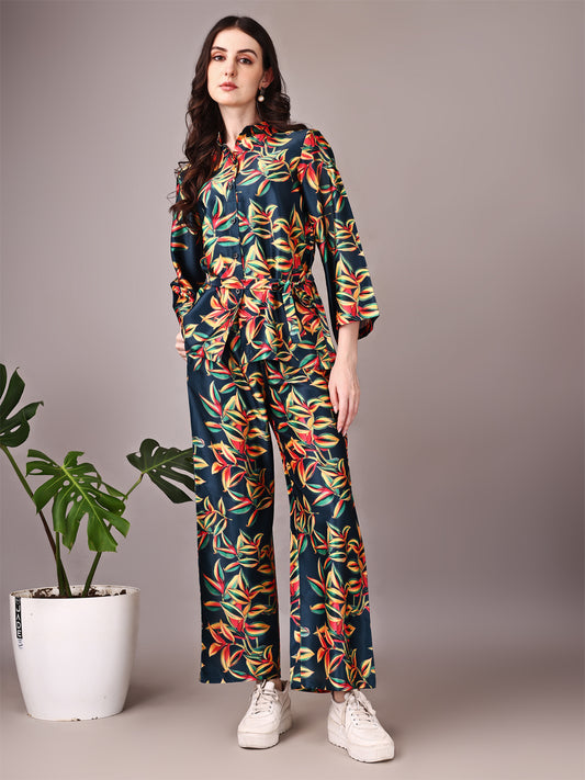 Wide Sleeve Digital Printed Western Style Cordsets for Women