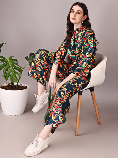 Wide Sleeve Digital Printed Western Style Cordsets for Women