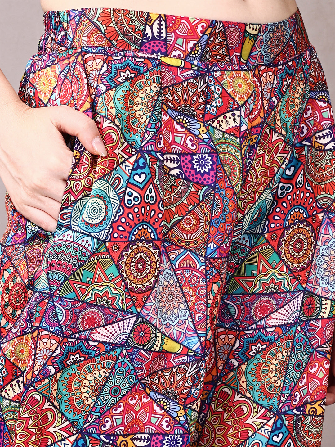 Wide Sleeve Digital Printed Western Style Satin Cordsets for Women (CS-JAIPURI)